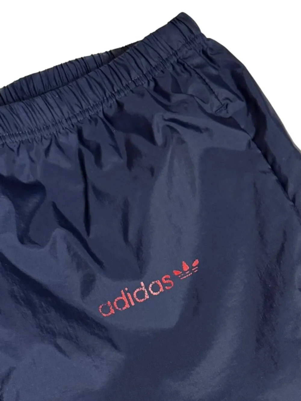 VTG Adidas Trefoil Nylon Navy Windbreaker Pants Mens S 1980s/1990s